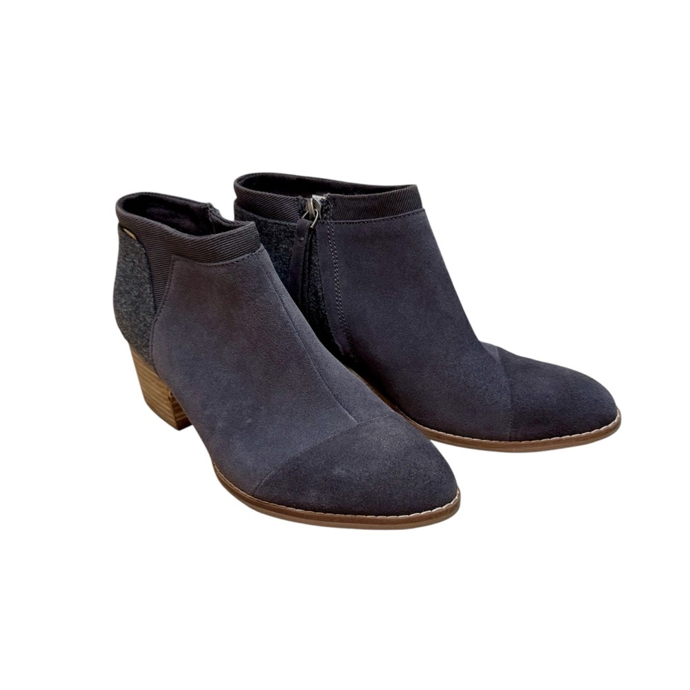 Toms Women’s Grey Suede Loren Ankle Booties Boots Size 8.5